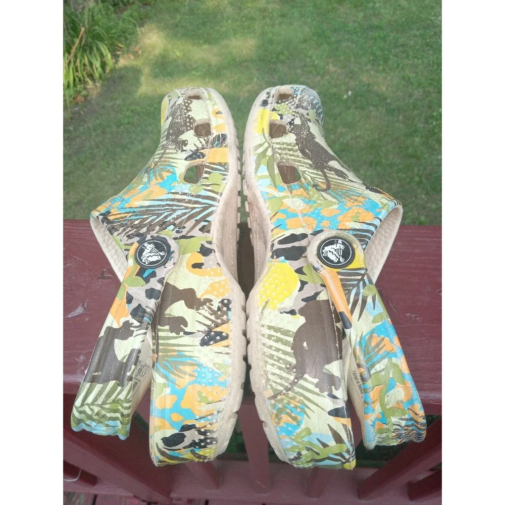 Crocs Kids Far Out Tropical Animal Safari Clog J2 Sandals Shoes Sz 2